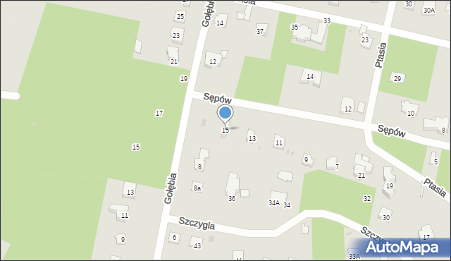 Podkowa Leśna, Sępów, 15, mapa Podkowa Leśna
