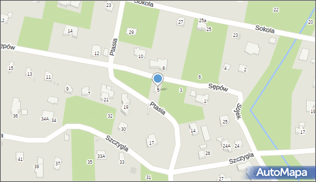 Podkowa Leśna, Sępów, 5, mapa Podkowa Leśna