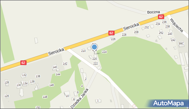 Pomiechówek, Serocka, 218, mapa Pomiechówek