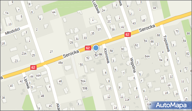 Pomiechówek, Serocka, 54, mapa Pomiechówek