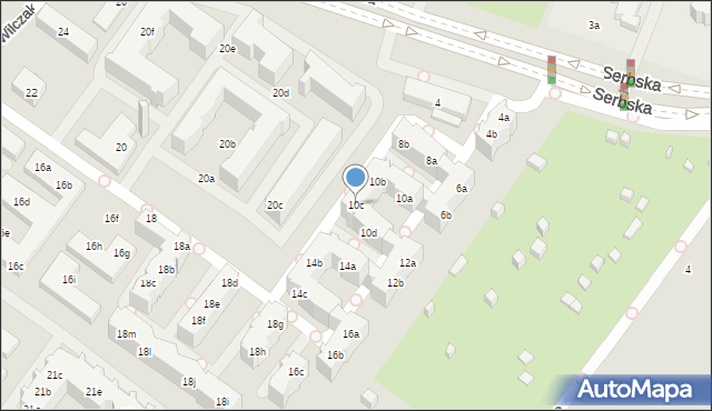 Poznań, Serbska, 10c, mapa Poznania