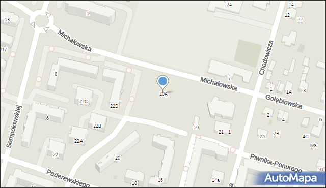 Radom, Sempołowskiej Stefanii, 20A, mapa Radomia