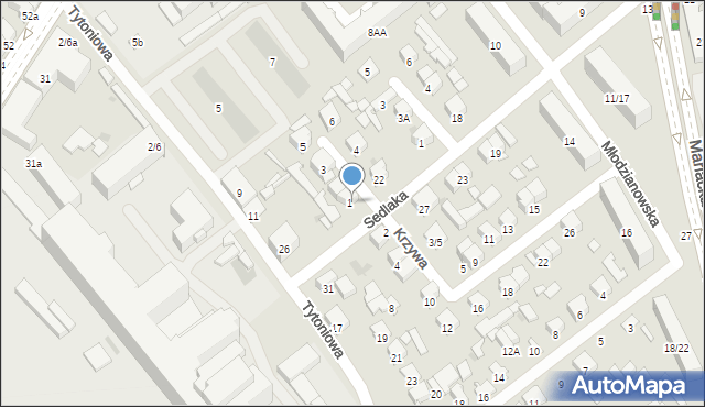 Radom, Sedlaka Włodzimierza, ks. prof., 24, mapa Radomia