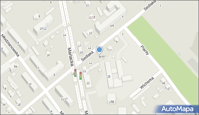 Radom, Sedlaka Włodzimierza, ks. prof., 9, mapa Radomia