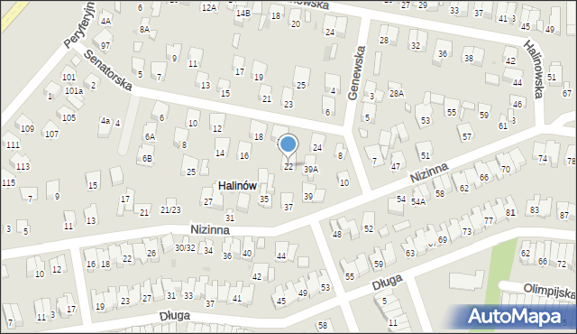 Radom, Senatorska, 22, mapa Radomia