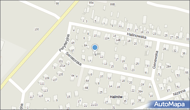 Radom, Senatorska, 9, mapa Radomia