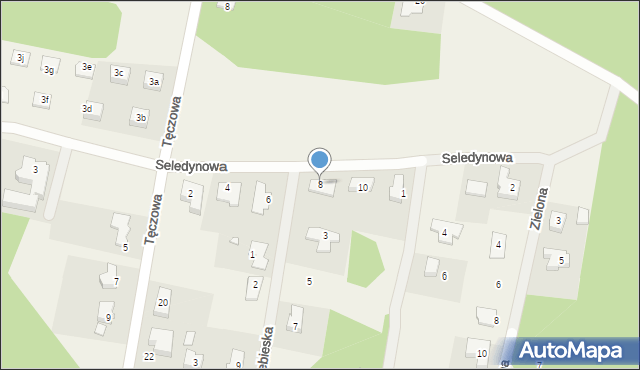 Radomia, Seledynowa, 8, mapa Radomia