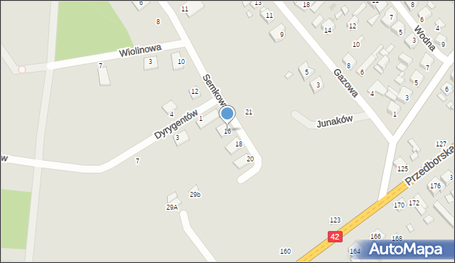 Radomsko, Semkowa Jerzego, 16, mapa Radomsko