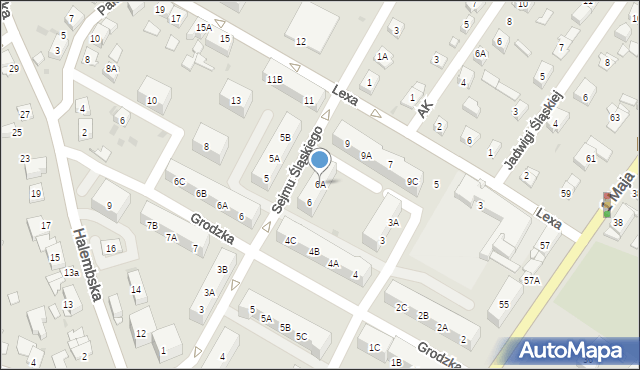 Ruda Śląska, Sejmu Śląskiego, 6A, mapa Rudy Śląskiej