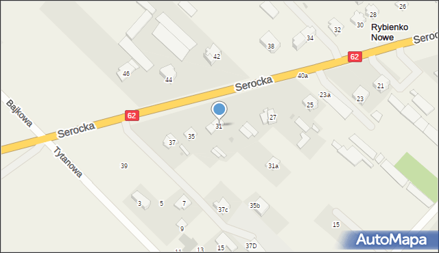 Rybienko Nowe, Serocka, 31, mapa Rybienko Nowe