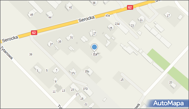 Rybienko Nowe, Serocka, 31a, mapa Rybienko Nowe