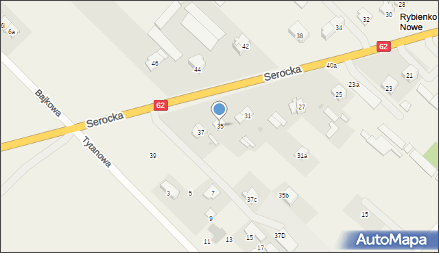 Rybienko Nowe, Serocka, 35, mapa Rybienko Nowe