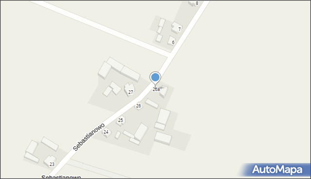 Sebastianowo, Sebastianowo, 26a, mapa Sebastianowo