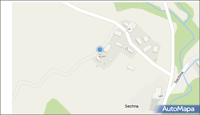 Sechna, Sechna, 71, mapa Sechna