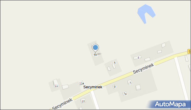 Secyminek, Secyminek, 5A, mapa Secyminek