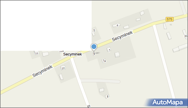 Secyminek, Secyminek, 9, mapa Secyminek