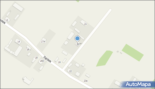 Sędek, Sędek, 20, mapa Sędek