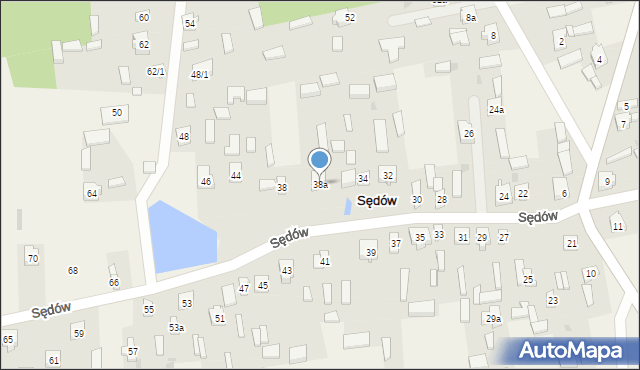 Sędów, Sędów, 38a, mapa Sędów
