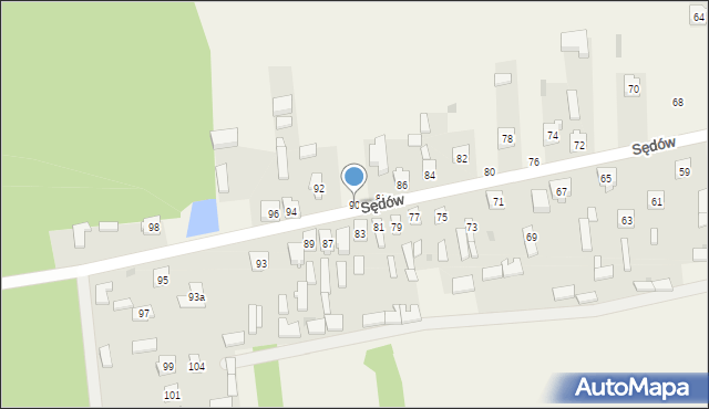 Sędów, Sędów, 90, mapa Sędów