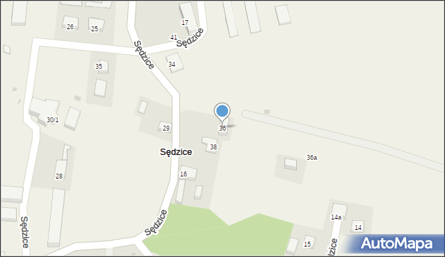 Sędzice, Sędzice, 36, mapa Sędzice