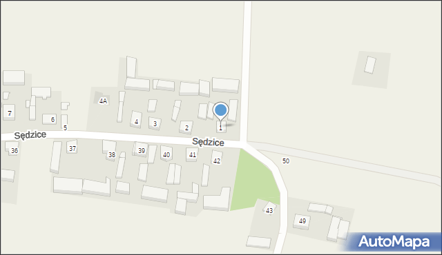 Sędzice, Sędzice, 1, mapa Sędzice
