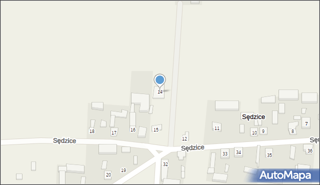 Sędzice, Sędzice, 14, mapa Sędzice