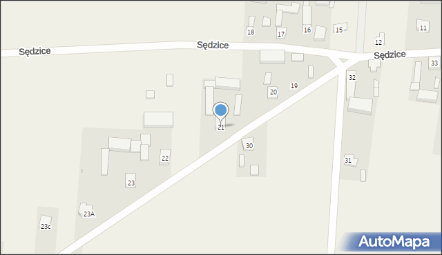 Sędzice, Sędzice, 21, mapa Sędzice