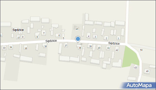 Sędzice, Sędzice, 38a, mapa Sędzice