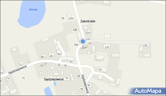 Sędziejowice, Sędziejowice, 132A, mapa Sędziejowice