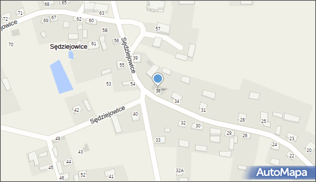 Sędziejowice, Sędziejowice, 38, mapa Sędziejowice