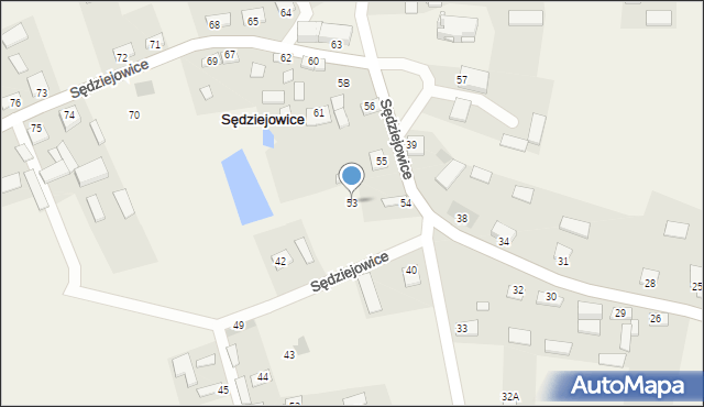 Sędziejowice, Sędziejowice, 53, mapa Sędziejowice
