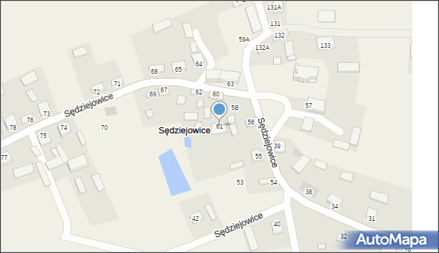 Sędziejowice, Sędziejowice, 61, mapa Sędziejowice