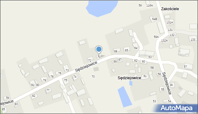 Sędziejowice, Sędziejowice, 71, mapa Sędziejowice