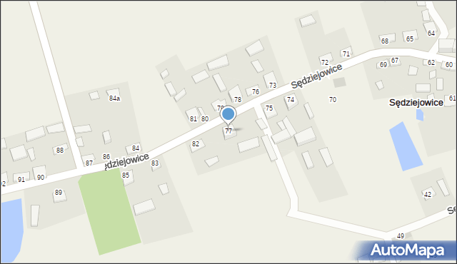 Sędziejowice, Sędziejowice, 77, mapa Sędziejowice