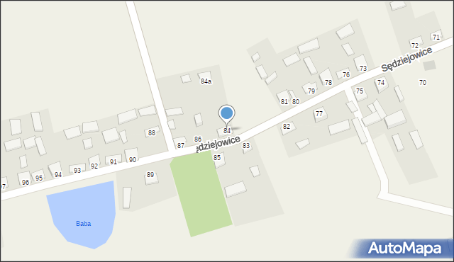 Sędziejowice, Sędziejowice, 84, mapa Sędziejowice
