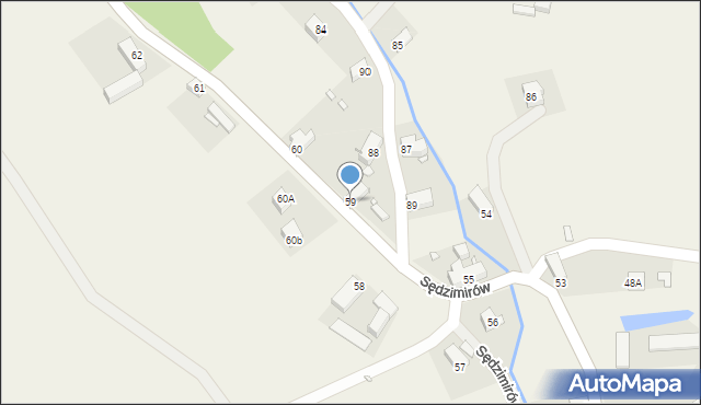 Sędzimirów, Sędzimirów, 59, mapa Sędzimirów