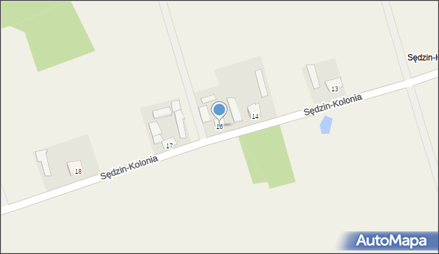 Sędzin-Kolonia, Sędzin-Kolonia, 16, mapa Sędzin-Kolonia