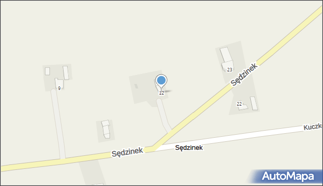 Sędzinek, Sędzinek, 12, mapa Sędzinek