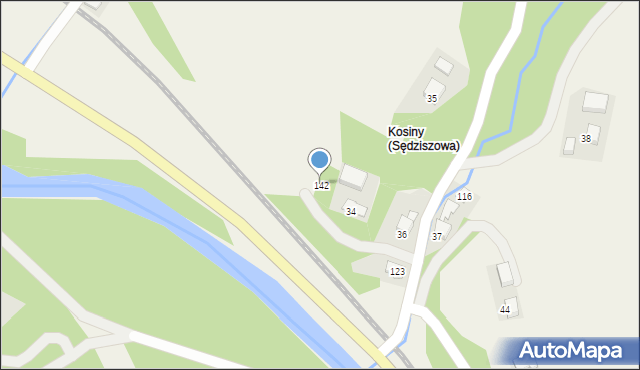 Sędziszowa, Sędziszowa, 142, mapa Sędziszowa