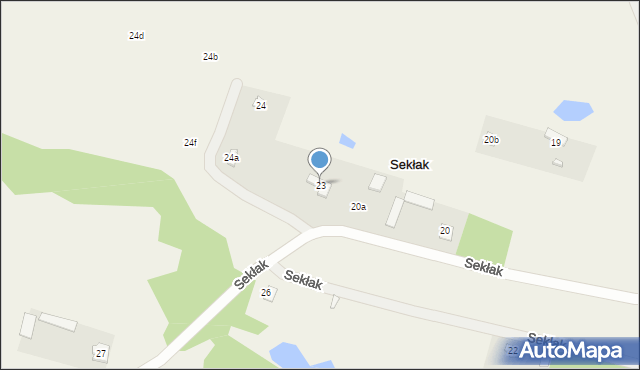 Sekłak, Sekłak, 23, mapa Sekłak