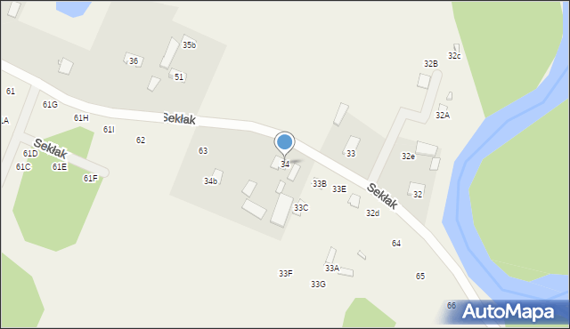 Sekłak, Sekłak, 34, mapa Sekłak