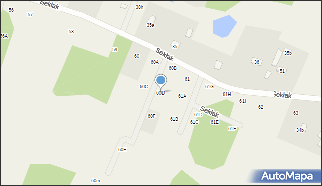 Sekłak, Sekłak, 60G, mapa Sekłak