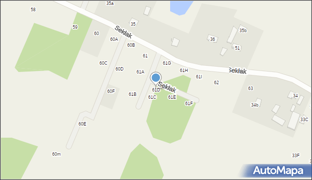 Sekłak, Sekłak, 61D, mapa Sekłak