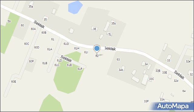 Sekłak, Sekłak, 62, mapa Sekłak