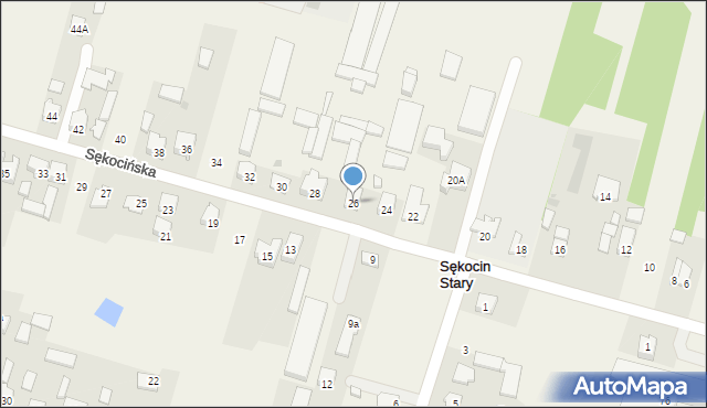 Sękocin Stary, Sękocińska, 26, mapa Sękocin Stary