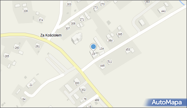 Sękowa, Sękowa, 13, mapa Sękowa