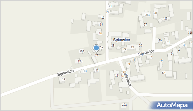 Sękowice, Sękowice, 15, mapa Sękowice