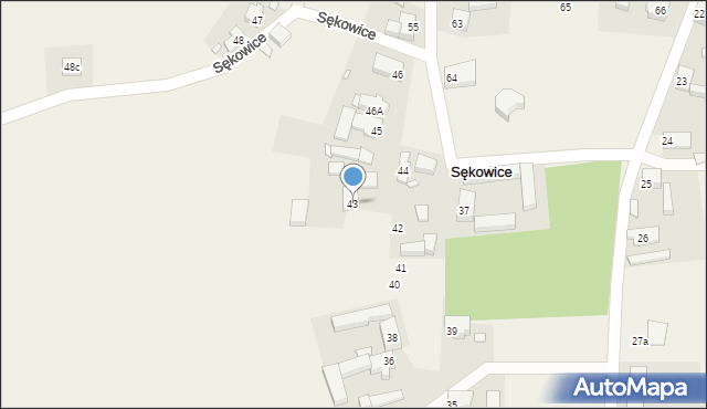 Sękowice, Sękowice, 43, mapa Sękowice