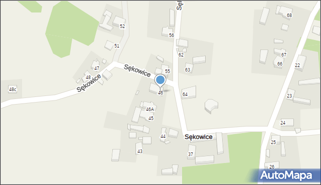 Sękowice, Sękowice, 46, mapa Sękowice