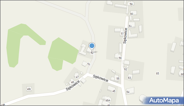 Sękowice, Sękowice, 52, mapa Sękowice